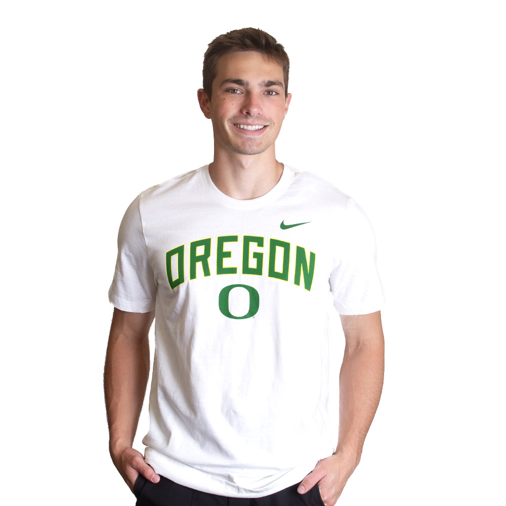 Classic Oregon O, Nike, White, Crew Neck, Cotton, Men, Heavy cotton, T-Shirt, 783138